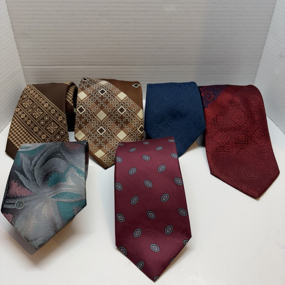 VINTAGE BRITTANIA Nordstrom Mens 1970s  Striped Print Neck Tie Retro Grandpa Lot